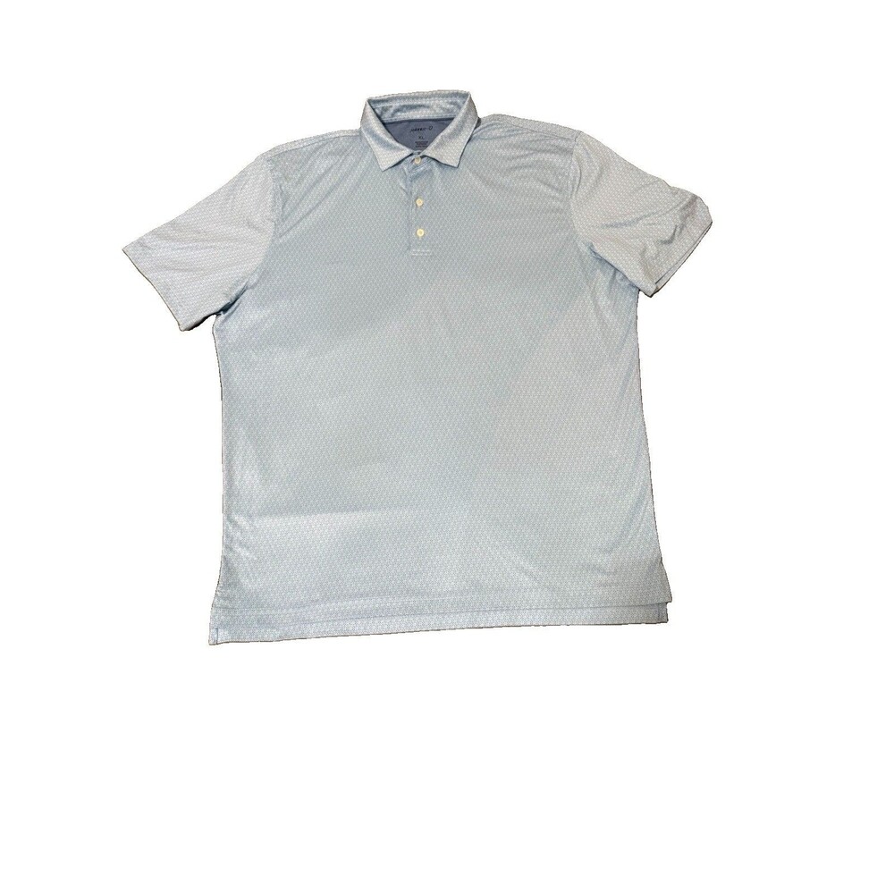 Johnnie-O Men's Size XL Blue SS Performance Polo Shirt Geometric